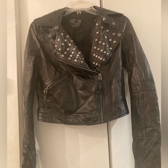 TRF Zara leather studded jacket - Picture 1 of 2